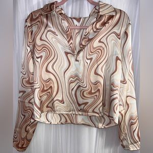 Pleione Satin Marble Blouse